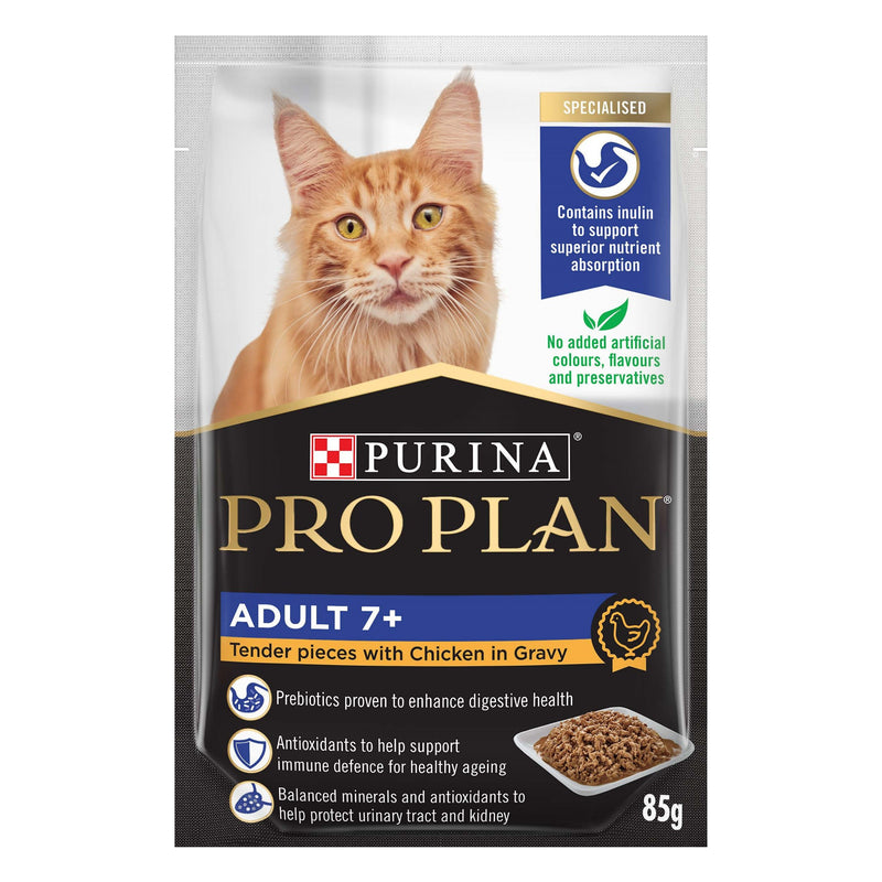 PURINA® PRO PLAN® ADULT Cat 7+ Gravy Chicken Pouch 85g
