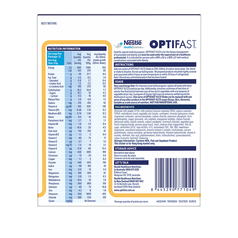 OPTIFAST® Weightloss Shake (Banana) (12 x 53g)