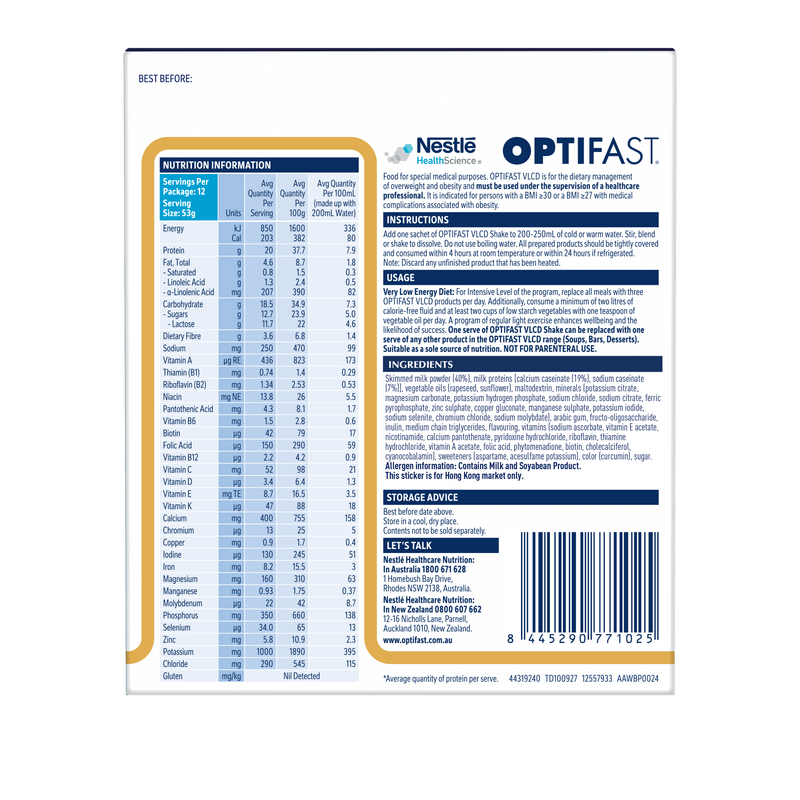 OPTIFAST® 瘦身代餐 (呍呢嗱味) 12 x 53克