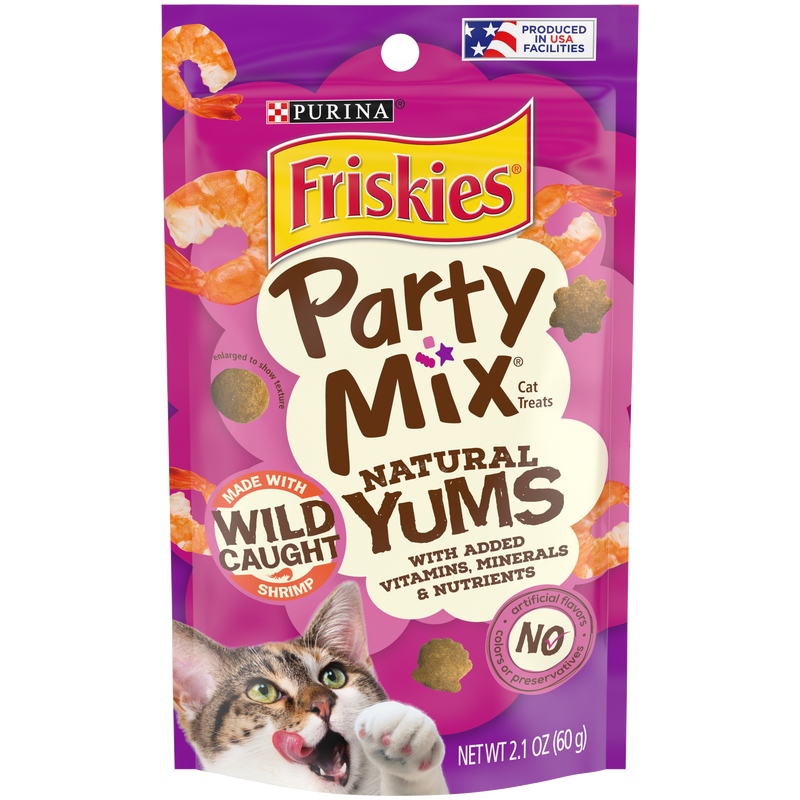 PURINA® FRISKIES® Party Mix® Natural Yums With Wild Shrimp Cat Treats 60g
