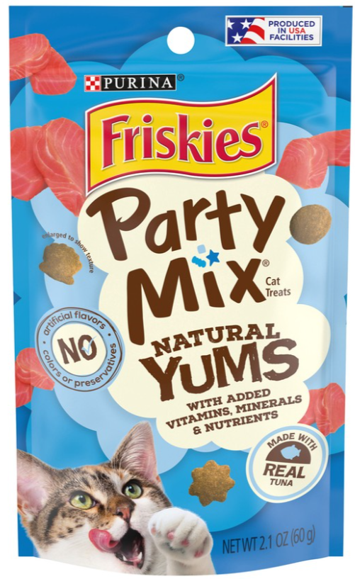 PURINA® FRISKIES® Party Mix® Natural Yums Wild Tuna Cat Treats 60g 