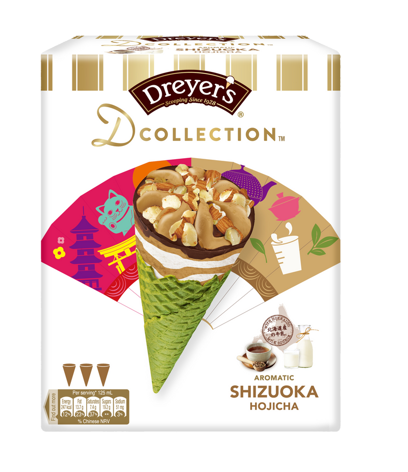 DREYER'S® D-COLLECTION™ 靜岡焙茶北海道牛乳扭紋脆筒多件裝 (3 x 125 毫升)